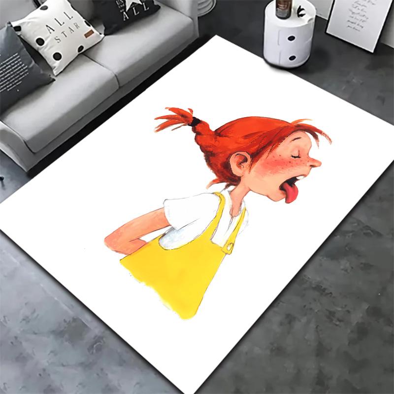 Pippi Carpet Rug For Living Room Bedroom Home Sofa Decoration Kids Play Nonslip Floor Mat