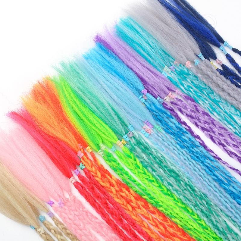 Colored Hair Extensions for Kids Ponytail Hair Accessories Clip In Ponytail with Rubber Bands for Women Synthetic Hair Pieces