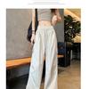 High-Waisted Casual Pleated Pants - Trendy, Loose-Fit, Meat-Concealing Sportswear for Spring and Autumn.