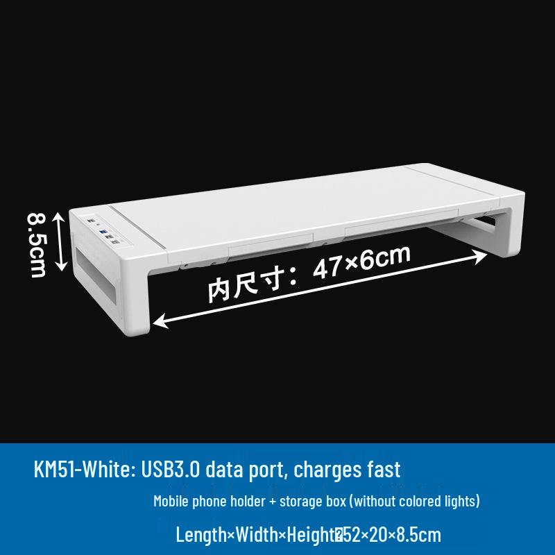 Multifunctional Monitor Riser with USB Ports and LED Lighting