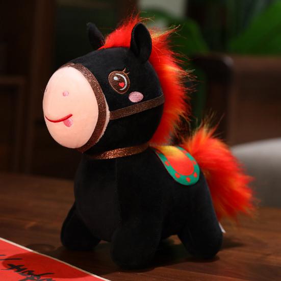 Horse Doll Year of The Horse Chinese Style Plushie Good Luck Pony PP Cotton Filling Zodiac Plush Figurine for Blessings