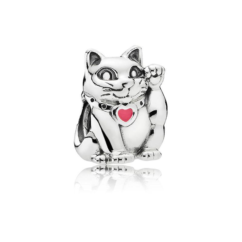 925 Sterling Silver Zvířecí kouzlo Puppy Bulldog Kočka Bear Beads Fit Fashion Charms Silver 925 Originální náramek Jewelry