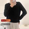 Zhi Chu Women's Pure Wool Korean-Style Lazy Knit Sweater