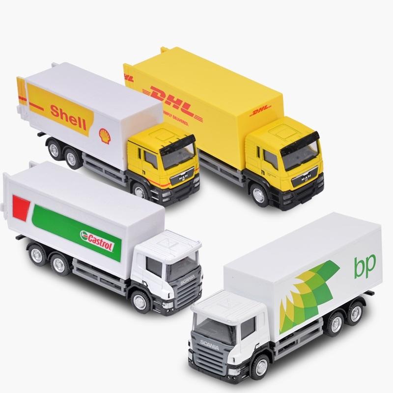 Simulation Exquisite Diecasts & Toy Vehicles Commercial Container Transport Truck 1:64 Alloy Car Model Christmas Gifts