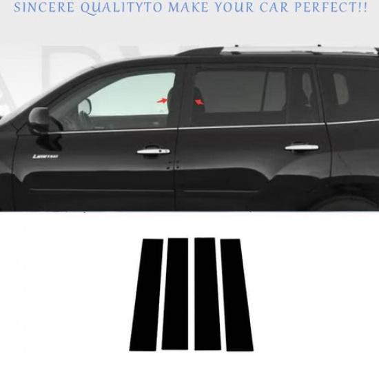 For Toyota Highlander 2008-2013 Glossy Black Window Center B Pillar Cover Trim