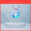 Elegante Collana con Ciondolo a Forma di Albero in Argento Vintage con Cabochon Classico in Vetro