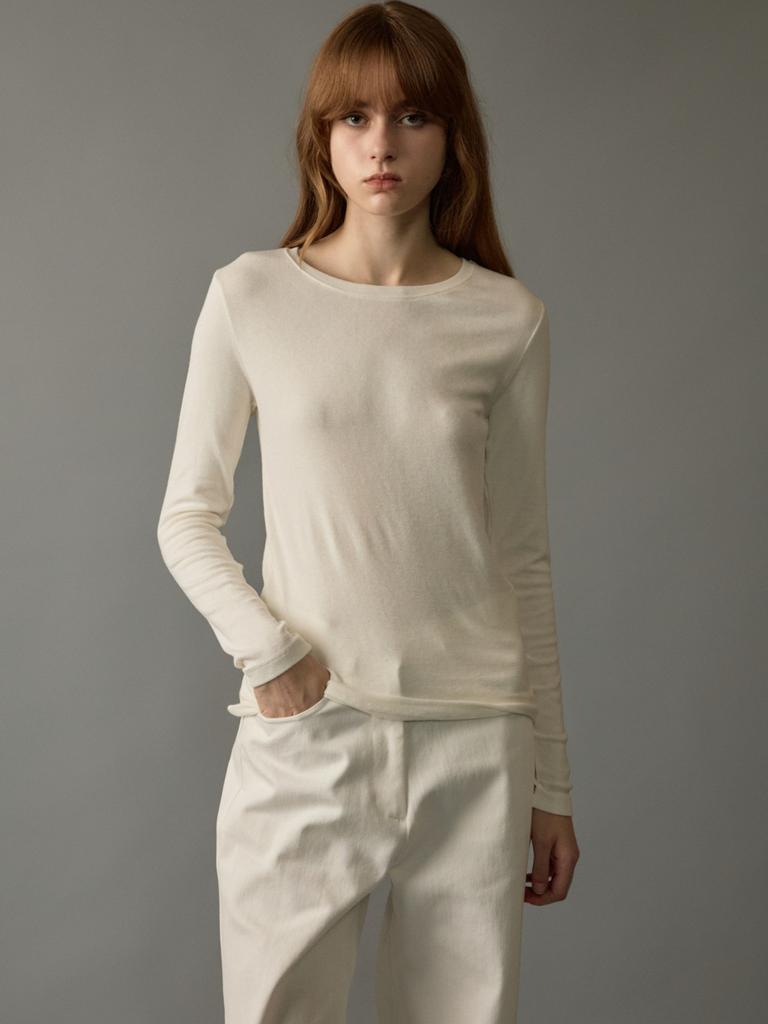 Nowood Wool Tencel Round Tee (Ivory)