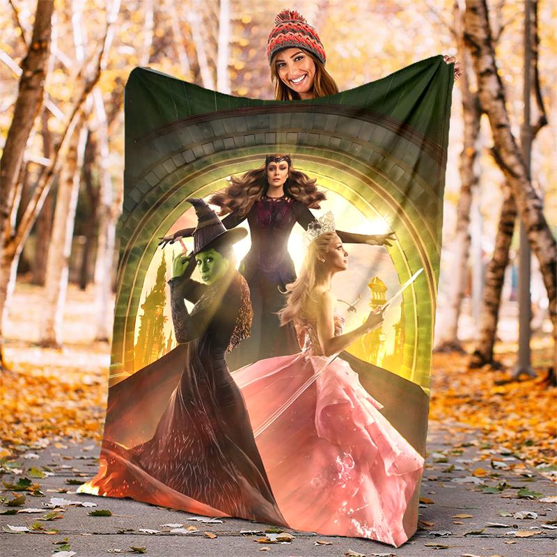 Wicked Flannel Blanket Soft Warm All-Season Throw, Design for Camping, Car Travel, Hiking Sofa, Bed, Office Perfect Gift for Parties