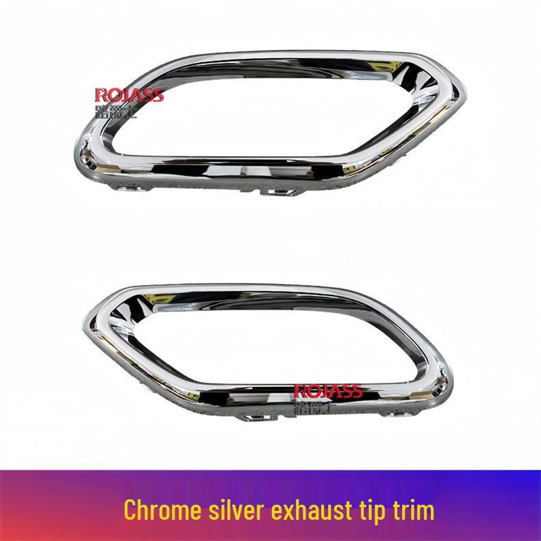 Compatible with 2023–2025 Mercedes GLC260L, GLC300 Black Chrome Rear Diffuser with Electroplated Bright Strip.