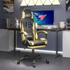 Day and Night - Day and Night Gaming Chair with Footrest In Black Gold Synthetic Leather