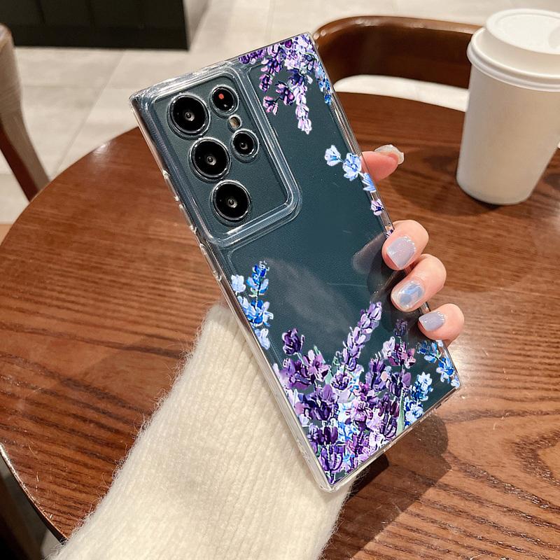 Small Flower Pattern Phone Case For Samsung Galaxy S26 S25 S24 S23 Ultra S22 Plus S24 S21 FE S25 Edge Shockproof Clear TPU Cover