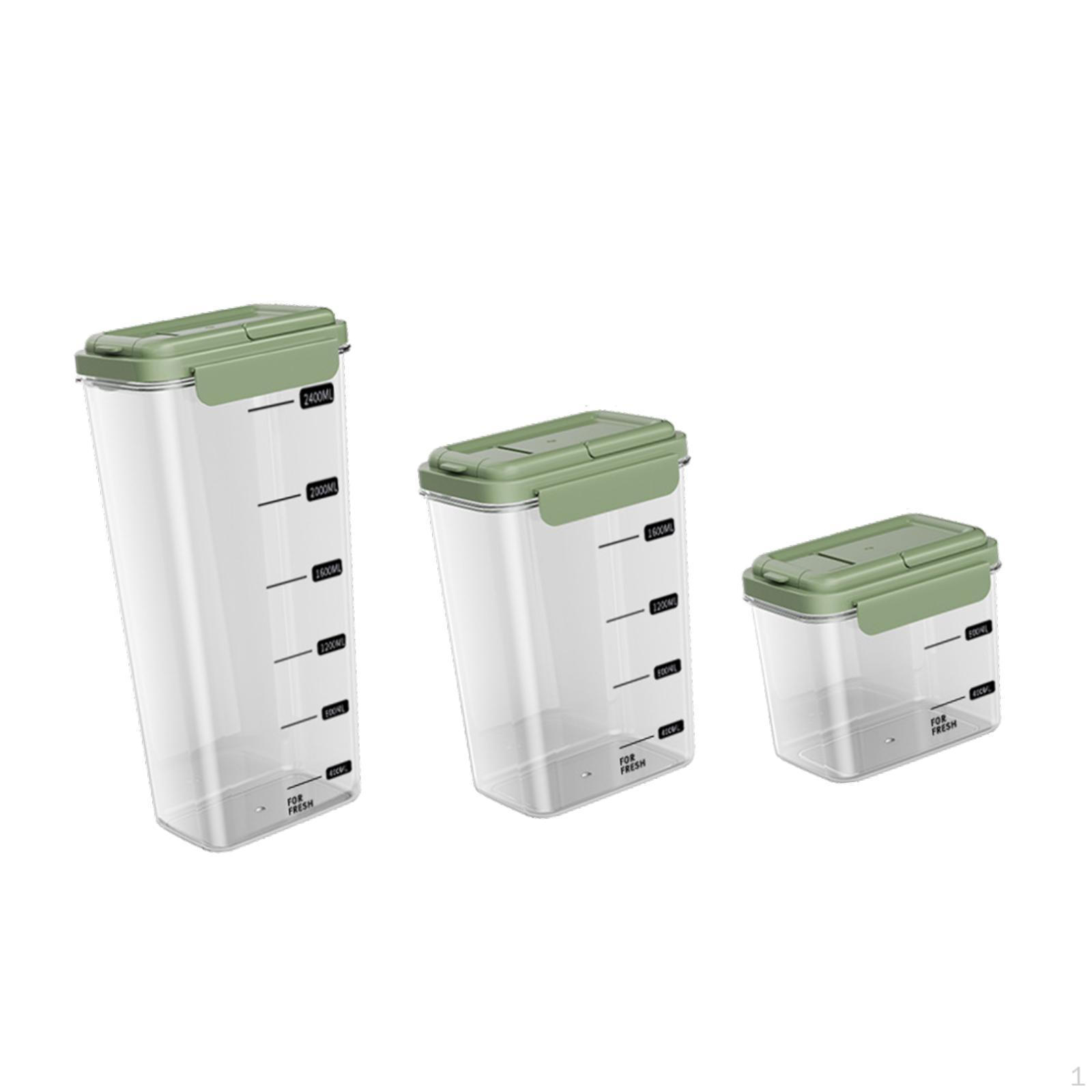 

3 Piece Cereal Container Storage Set, Food Containers, Kitchen Organization, зелений