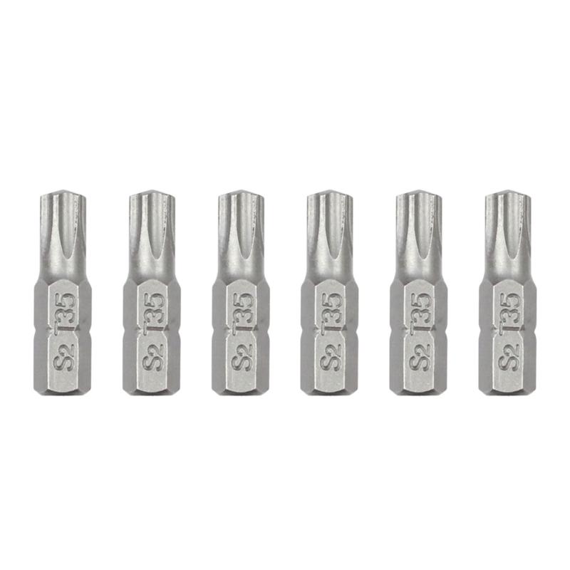 Steel Impact Bit 6Pcs Set Tamper Proof Bit Kit Magnetic Screwdriver Bit Professional Repairs Tool