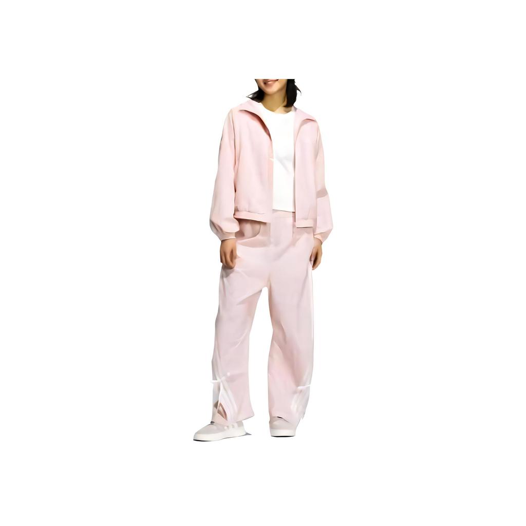 adidas Women's Pink Bow Water-Repellent Breathable Hooded Jacket JY7592
