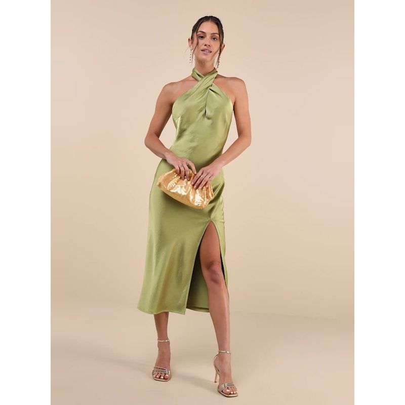 Foreign Trade Order Lu's Home Texture High Quality Fairy White Kink Design Hanging Neck Temperament Sexy Big Backless Dress