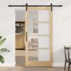 ORKDAL Sliding Door Natural and Black 93 x 202 cm