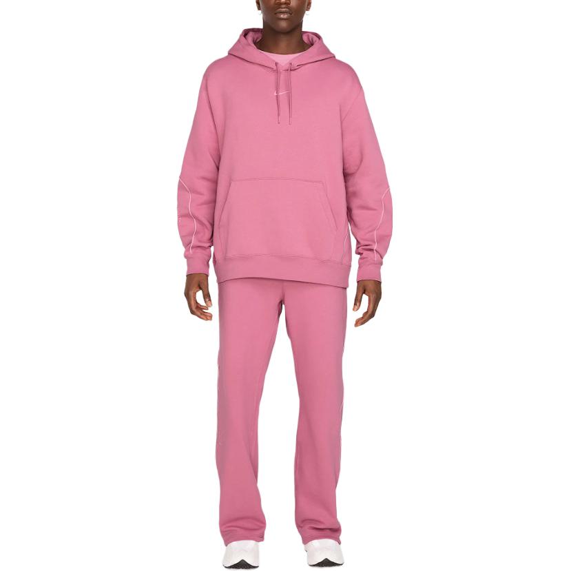 Nike Solid Color Hooded Pullover Loose Long Sleeve Sweatshirt Unisex Sweatshirt Pink FN7659-667