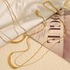 Ins Tide Double-layer Bead Chain Stacked with Titanium Steel Necklace Plated with 18k Gold Short Collarbone Chain for Women