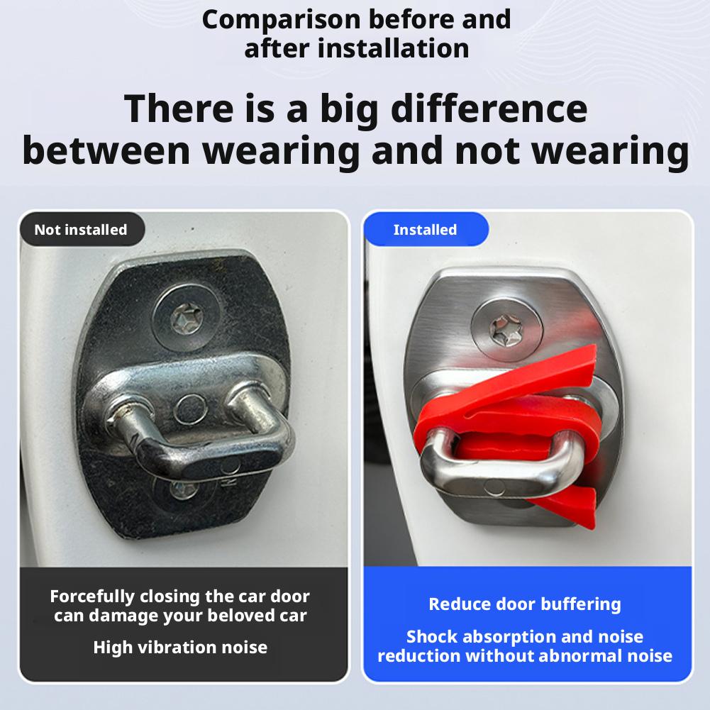 Car Door Shock Absorber Noise & Shock Reduction Enhanced Latch Protection Deadener Damper Cushion Anti-Vibration Buffer Pad