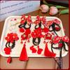 Tassel Children Wig Hairpin Braid Hair Red Bow Hairpin Cute Chinese New Year Headwear  Children
