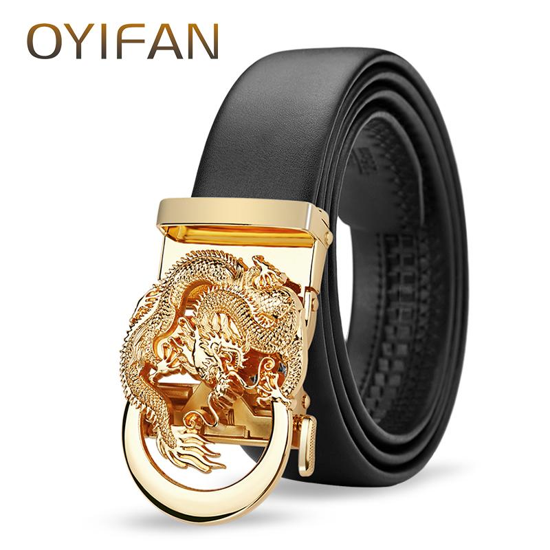 

OYIFAN Fashion Men s Belt Genuine Leather Belt, Automatic Belts, Adjustable Ratchet Belts Business Belt for Men 140cm-55.11in