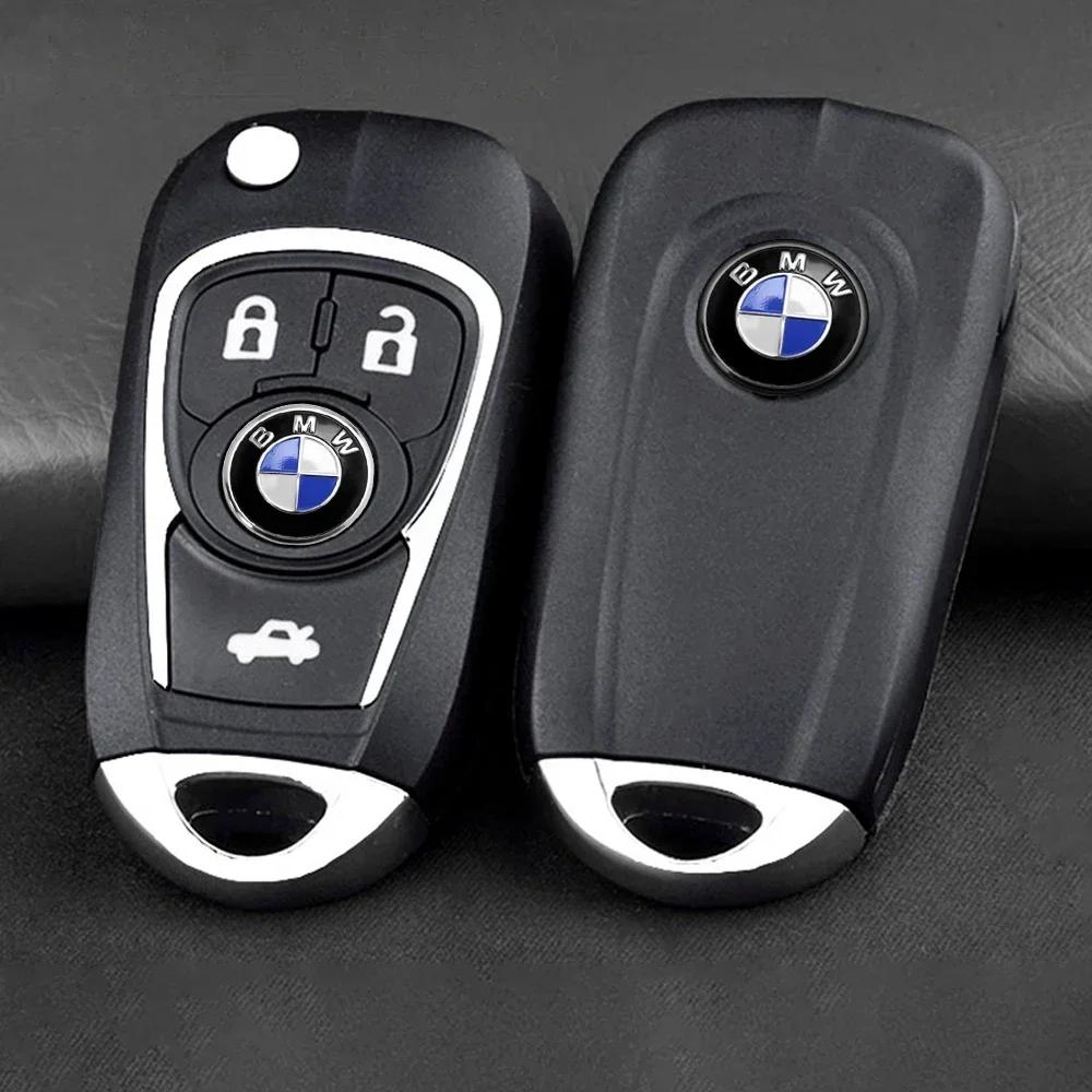 For BMW 2/5/10pcs 14MM Car Key Shell Sticker 3D Aluminum Auto Key Remote For BMW F30 F10 E90 F20 E46 E60 E70 E39 E36 E87 E28 X2