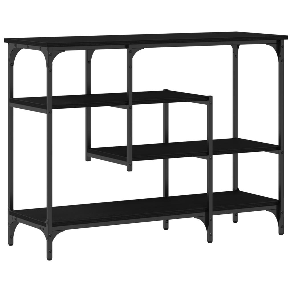 Console Table with Shelf Black Oak Effect 100 X 35 X 75 Cm
