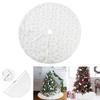 Stunning White Silver Sequin Snowflake Christmas Tree Skirt For Elegant Holiday Decoration