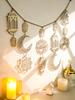 Eid Mubarak Wooden Garland Islamic Moon Star Lantern Hanging Decor for Ramadan Kareem Muslim Festival Home Party Wall Decoration