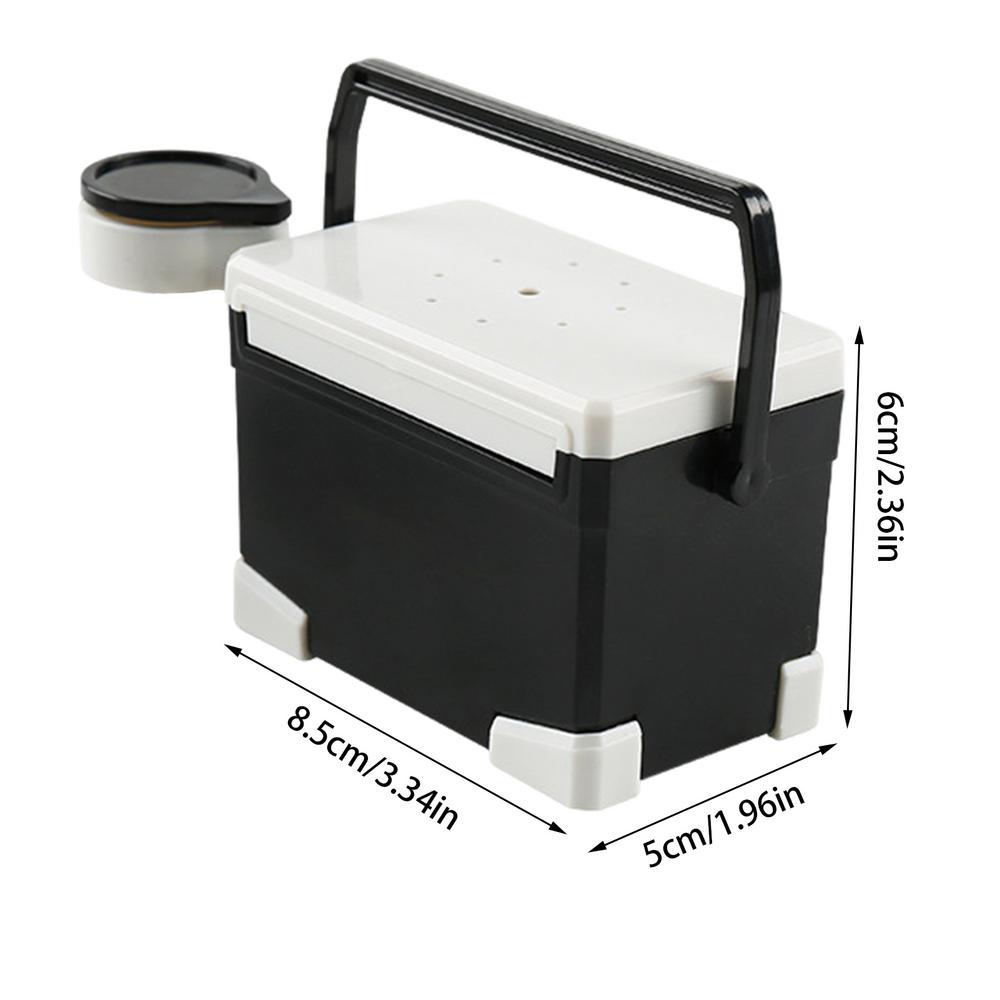 

Прикраси приладової панелі Крихітна рибальська коробка Орнамент Аксесуари для салону автомобіля Декор моделі Прикраса приладової панелі автомобіля для вантажівки чорний