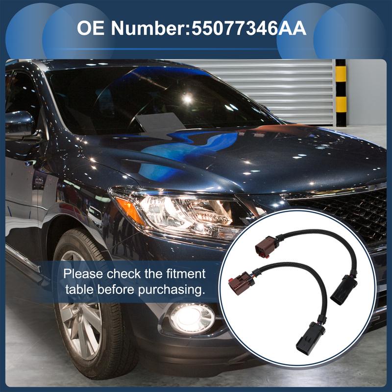 X Autohaux No.55077346AA Headlight Wiring Harness Assembly for Ram 1500 2002-2003 2 Pcs