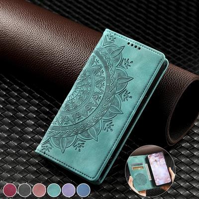 S24 FE SM-S721B Magnetic Case For Samsung Galaxy S24 FE Case Mandala Leather Cover For Samsung S 24 Ultra S24FE S24+ Plus Coque