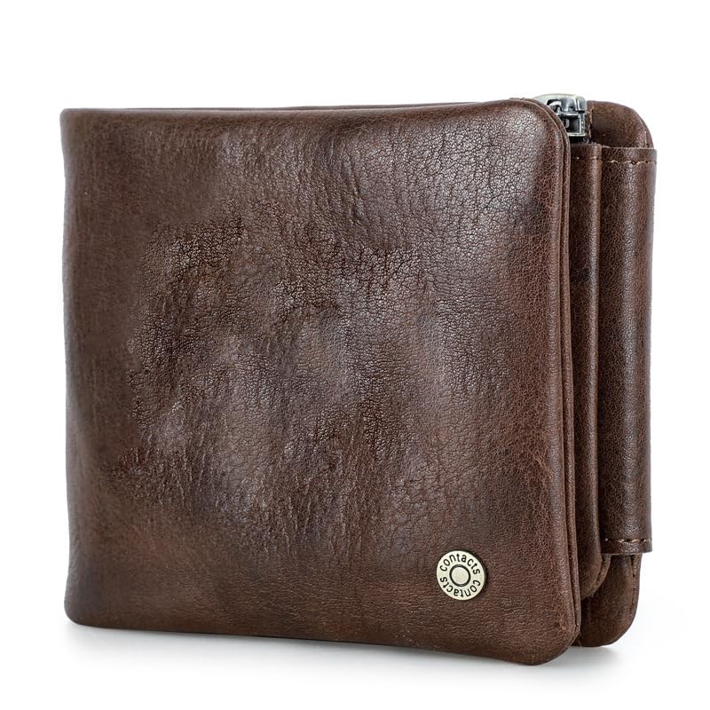 

[Gofelt] wallet men s bi-fold leather genuine leather cowhide coin purse large capacity Popularity Made by top wallet craftsmen business gift (Dark