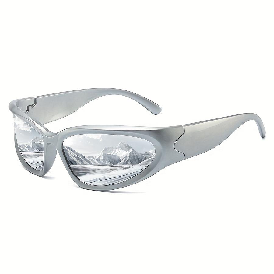 

Y2K Style Neutral Sports Glasses Stylish and Futuristic PC Frame Lenses Suitable for Driving and Various Activities Can Be Used серебряный