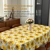 1Pcs Sunflowers Floral Rectangle Tablecloth Tabletop Decor Reusable Farmhouse Kitchen Dining Tablecloth Wedding Decoration