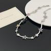 Five-pointed Star Aesthetic Necklace Diamonds Inlay Simple Clavicle Chain Women Girls Wedding Jewelry Birthday Gift