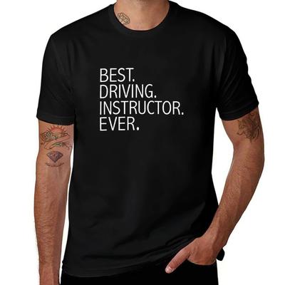 Best Driving Instructor Ever Career Graduation T-Shirt Black Cotton T-shirt Plain for Man Package T-Shirt
