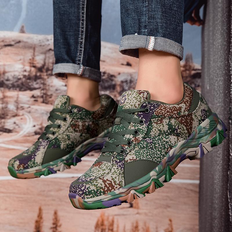 Fashion Men's Camouflage Hiking Shoes Non-Slip Outdoor Trekking Sneakers Man Comfortable Wear-Resistant Climbing Shoes For Men