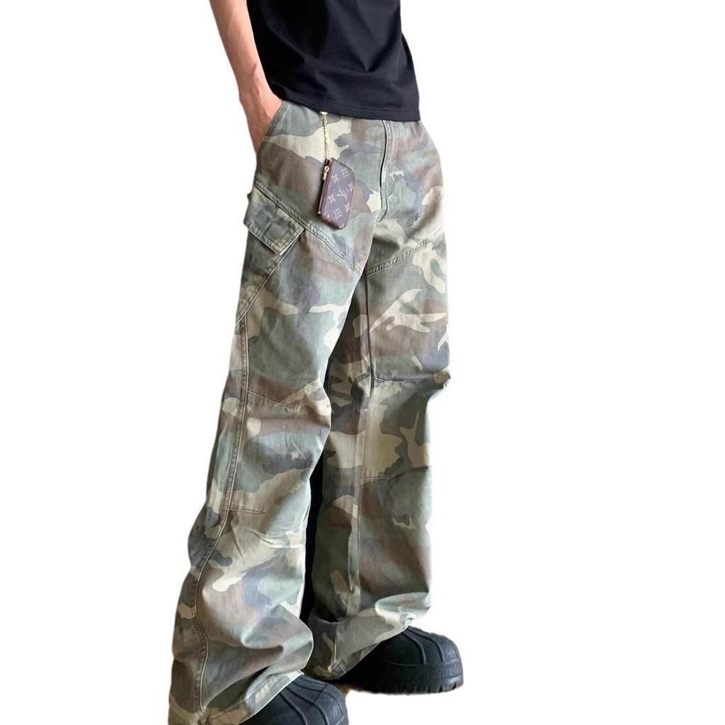 2024 Unisex American Retro Camouflage Flared Overalls