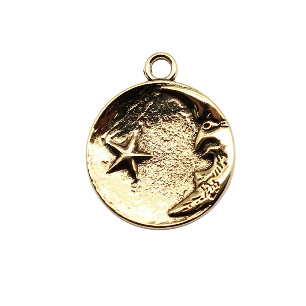 Sun And Moon Face Charms Multi Color Alloy Pendants For Celestial Themed Jewelry