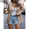 Damenmode, lässig, einfarbig, bedruckt, Herbst und Winter, langärmelig, Jacken und Mäntel