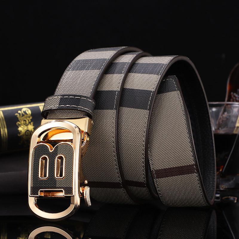 Neues Produkt B Herren-Automatikgürtel der ersten Schicht aus Rindsleder mit Prägung, All-Match-Business-Baoli-Jugendgürtel für Herren