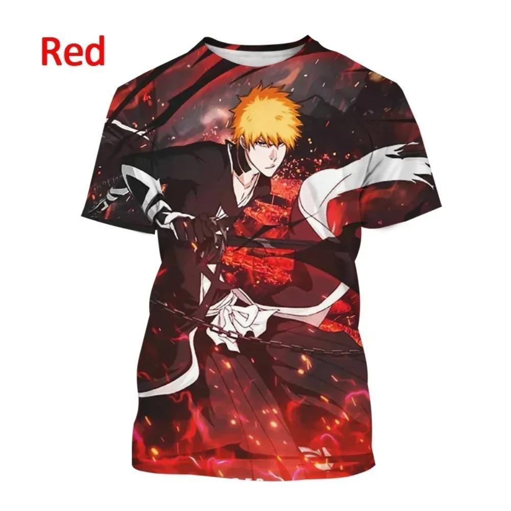 Moda Uomo Cool Kurosaki Ichigo Girocollo Casual Unisex Cosplay Maglietta Cool Anime Giapponese BLEACH Stampa 3D Maglietta Top