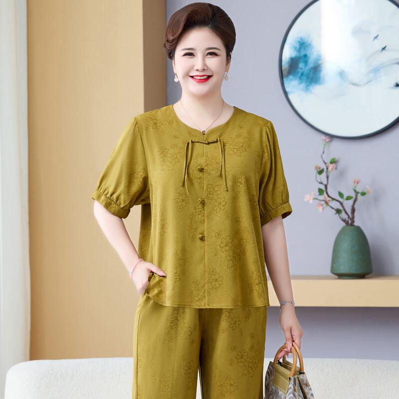 Women's Plus Size New Chinese Style Short Sleeve Outfit