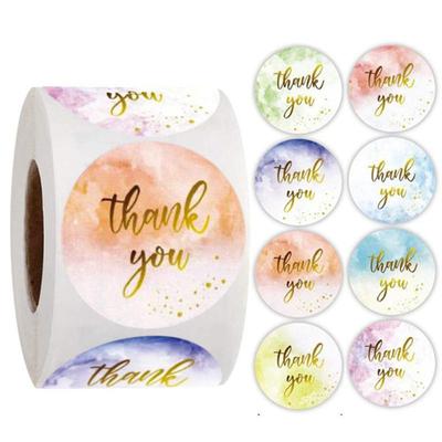 500 stuks Ronde Bedankt Bloemen Stickers Zelfklevende Seal Labels Vakantie Bruiloft Decoratie