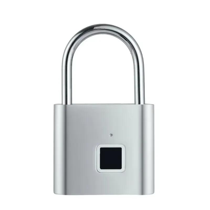Smart Fingerprint Padlock Waterproof Zinc Alloy Biometric Padlocks USB Charging Fingerprint Lock Door Lock