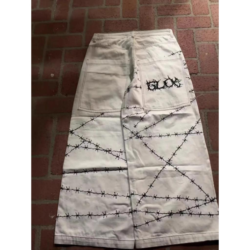 Jeans STREETRICH Y2k High Street Hip Hop Larghi a Gamba Larga Pantaloni Casual Pantaloni da Uomo Jeans Street Wear Pantaloni Stampati Stile Gotico