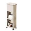 Slim Mobile Kitchen Storage Cart with Trash Can