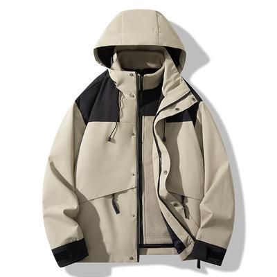 מעיל סערה לגברים 3 ב-1 נשלף מעיל זוגי חיצוני חדש לסתיו ולחורף