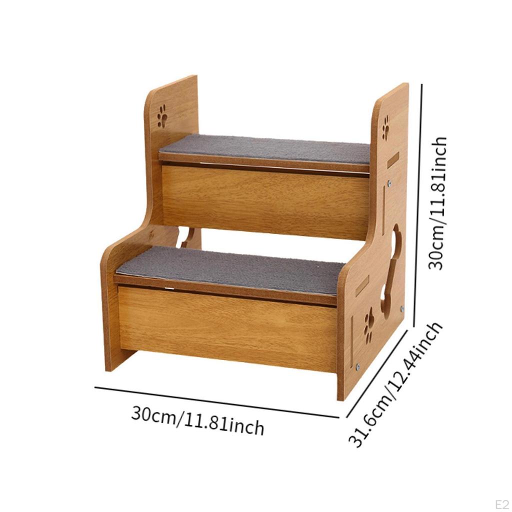 Dřevěné schůdky pro domácí mazlíčky přenosné s kobercem pro staré kočky Robustní psí rampy Stolička pohovka